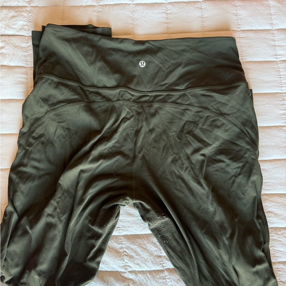 Lululemon Olive Green Size 14 Flare Leggings